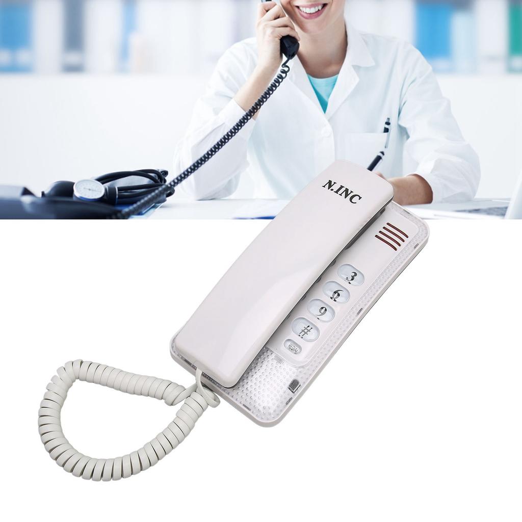Wall Mounted Wired Telephone Rebroadcast Waterproof Dustproof Retro Wall Phone with Handset for Home Hotel Bank