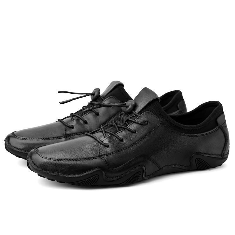 

Новейшая дышащая обувь из натуральной кожи Мужские лоферы Повседневная кожаная мягкая обувь для вождения Мужская обувь Классические балетки для ходьбы На шнуровке 45