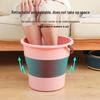 Folding Car Wash Bucket: Portable, Thickened Plastic for Travel, Household, or Fishing - Available in Large and Small Sizes.