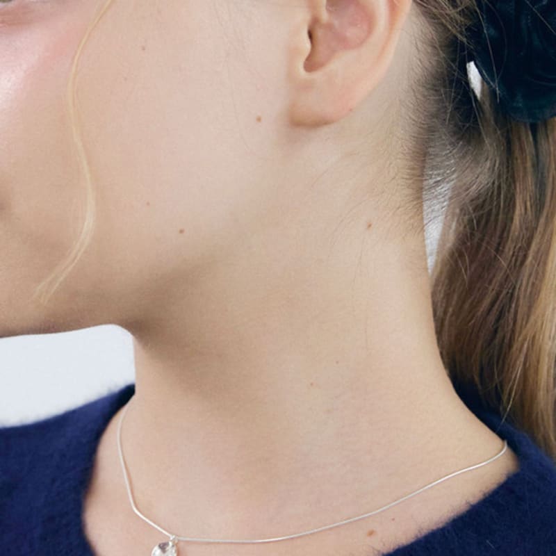 NUOY (925 Silver) Silver Circle Pendant Necklace