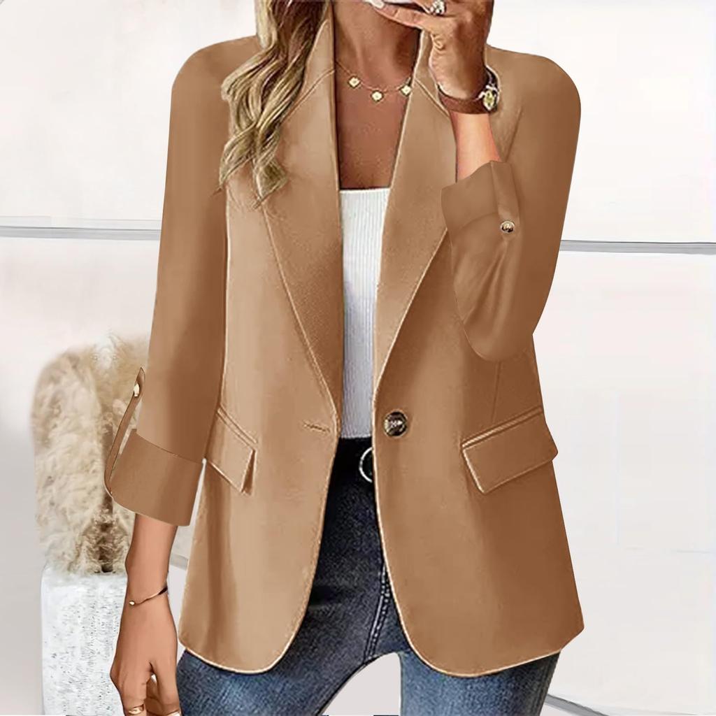 Cardigan de damă cu mânecă lungă, culoare uni, jachetă mică