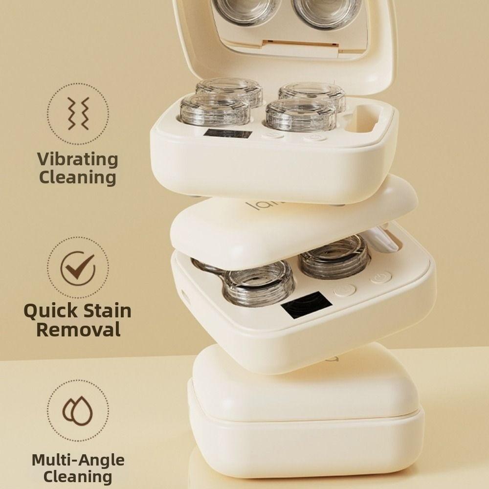 High Frequency Vibration Ultrasonic Beauty Lenses Cleaner USB Charging 3 Adjustable Levels Beauty Lenses Storage Container