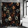 Colorful Flower Leaf Plant Shower Curtain, Bathroom Decorative Shower Curtain, Waterproof Shower Curtain with Hooks