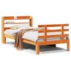 VidaXL Bed Frames and Headboard Wax Brown 100x200 Cm Pine Wood, Bed, Solid Wood Bed Frame, Bedroom Furniture At 3306869
