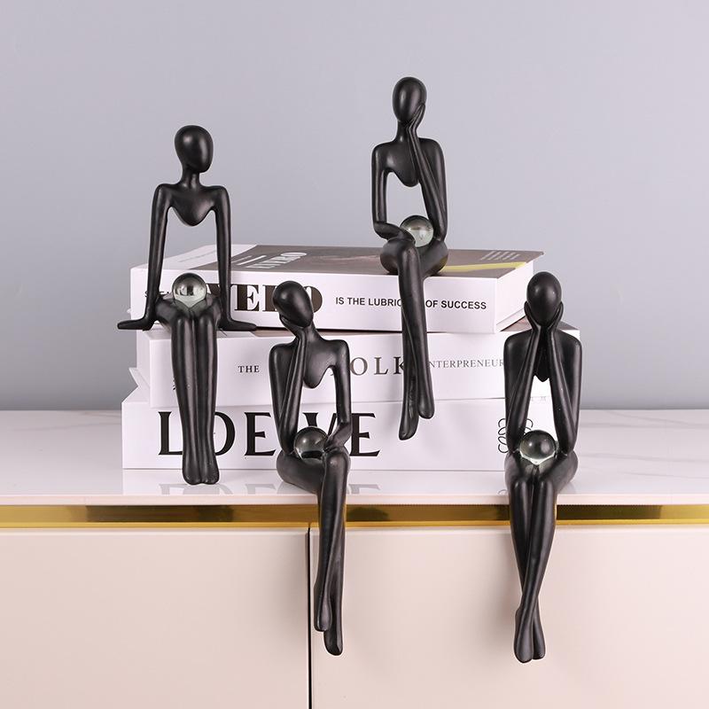 Mini Auriu Figurine Abstracte Statui și Sculpturi Decor Nodic pentru Living Miniaturi pentru Cadou Accesorii pentru Decorarea Casei