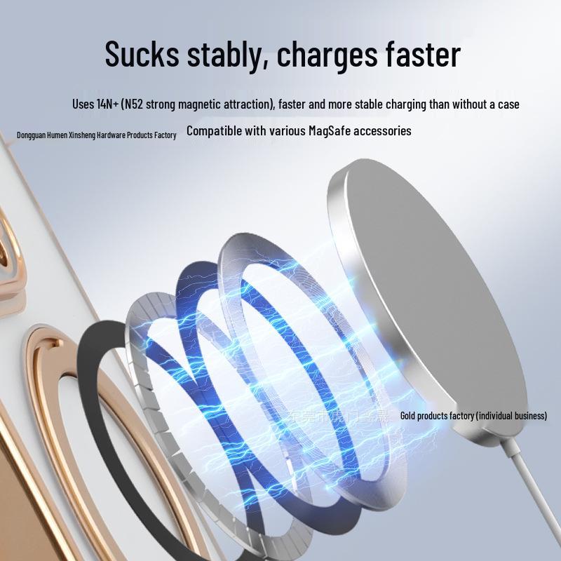 Apple Pro Max 17 Invisible Stand Magnetic Protective Phone Case with Electroplated Lens and Full Coverage Dustproof Shield.