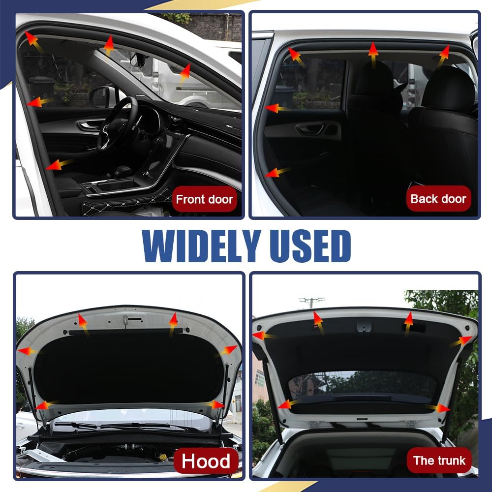 Car Door Rubber Seal Strip, Car Weather Stripping, Double Layer L Shape Automotive Weather Stripping, Self Adhesive Auto Door Soundproofing