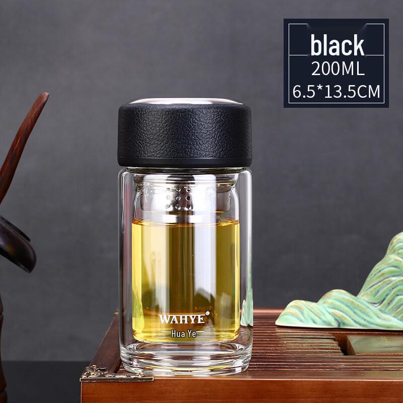 ZISIZ Double-Layer Heat-Resistant Glass Tea Mug