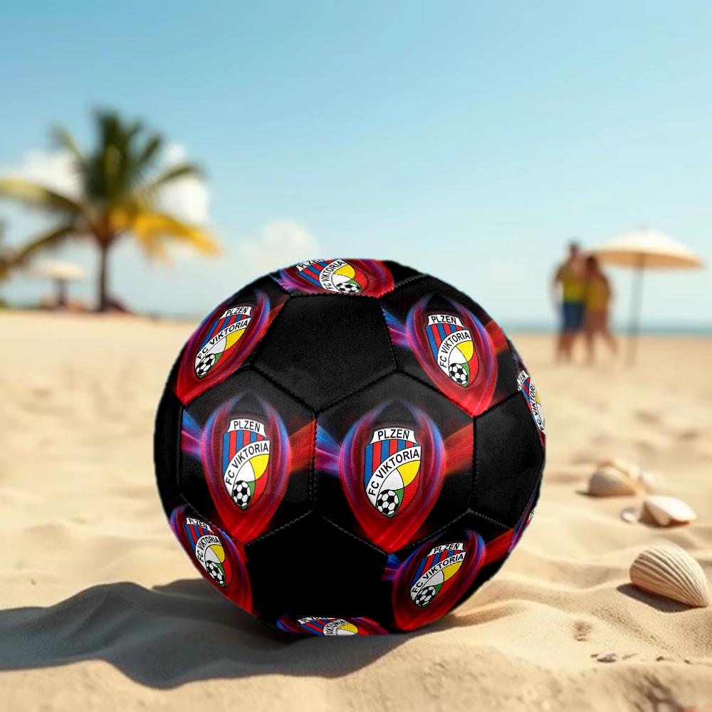 TAGLIA 5 Pallone da Calcio FC Viktoria Plzeň Colorato Per Tutte le Età Cucito a Macchina PVC Pronto per la Competizione Resistente Alta Rimbalzabilità