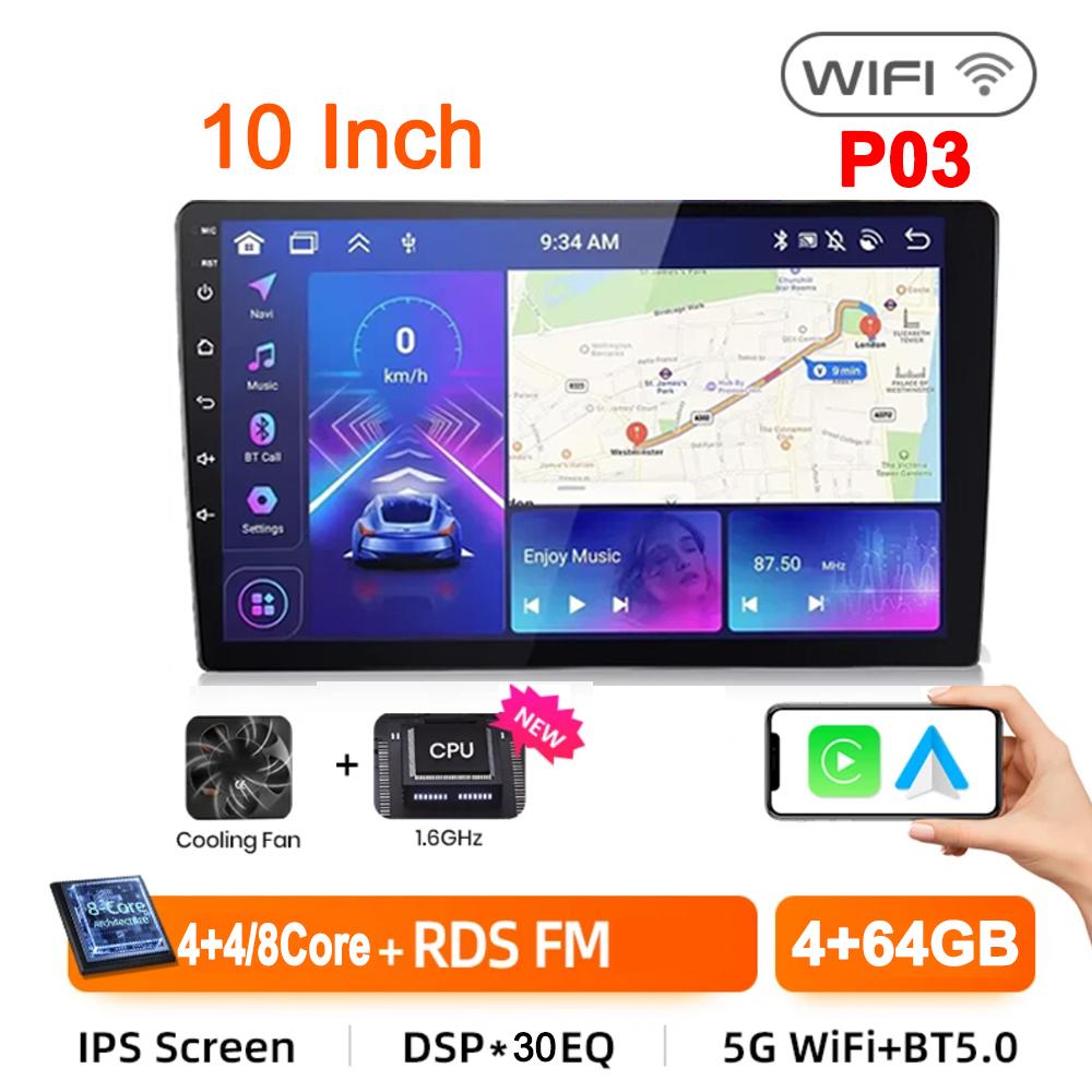 2Din Car Radio 7"/9"/10" Universal Android 13 Autoradio 64G GPS BT Car Audio Carpaly Multimedia Player For Hyundai Nissan Toyota