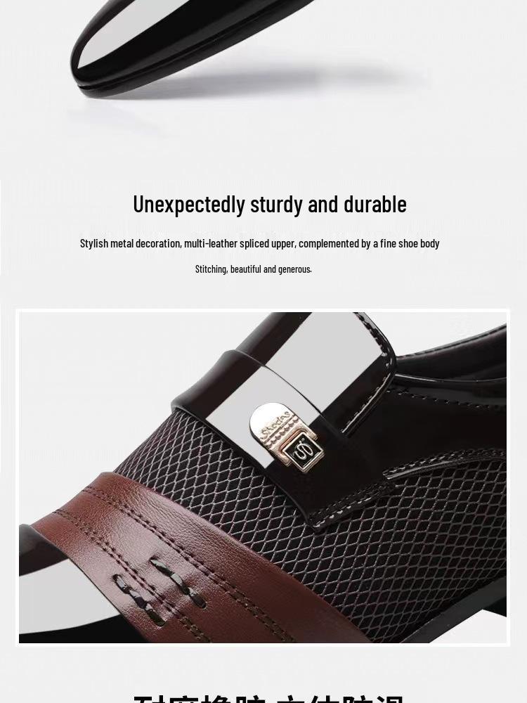 Men's Plus Size Formal Leather Shoes - Korean & British Style in Black