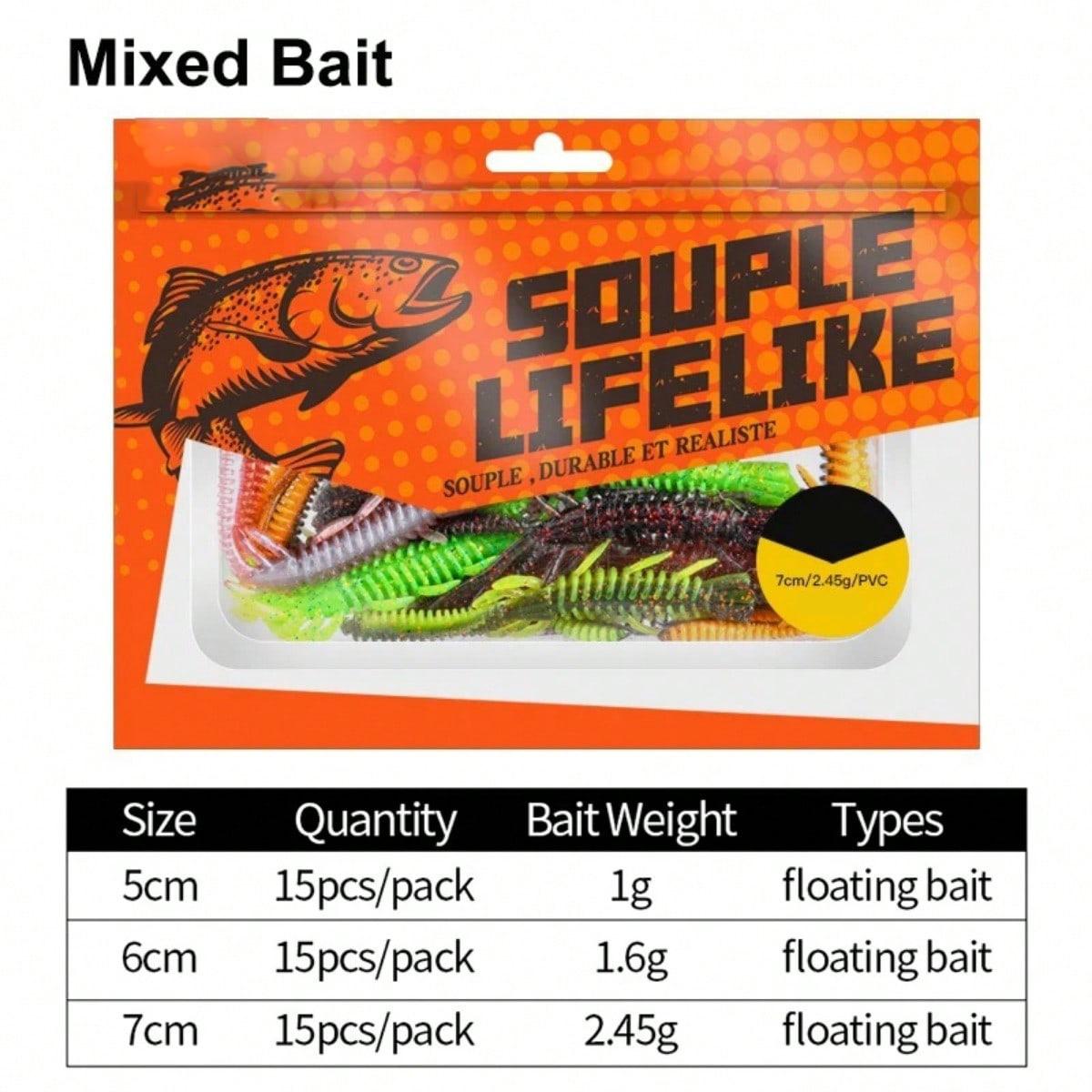 

15 шт./пакет плавающая мягкая приманка для ловли креветок 5/6/7 см силиконовая мягкая приманка для лобстера вращающийся двойной хвост для принадлежностей для морской рыбалки 7CM