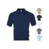European and American Men's Clothing Summer Thin Loose Breathable Casual Solid Color Jacquard Lapel Short-sleeved Men's Polo Shirt