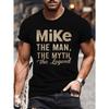 European Sizes Mike LEGEND Graphic T-Shirt, Men's Tees, Casual Short-Sleeve Top for The Summer Season.