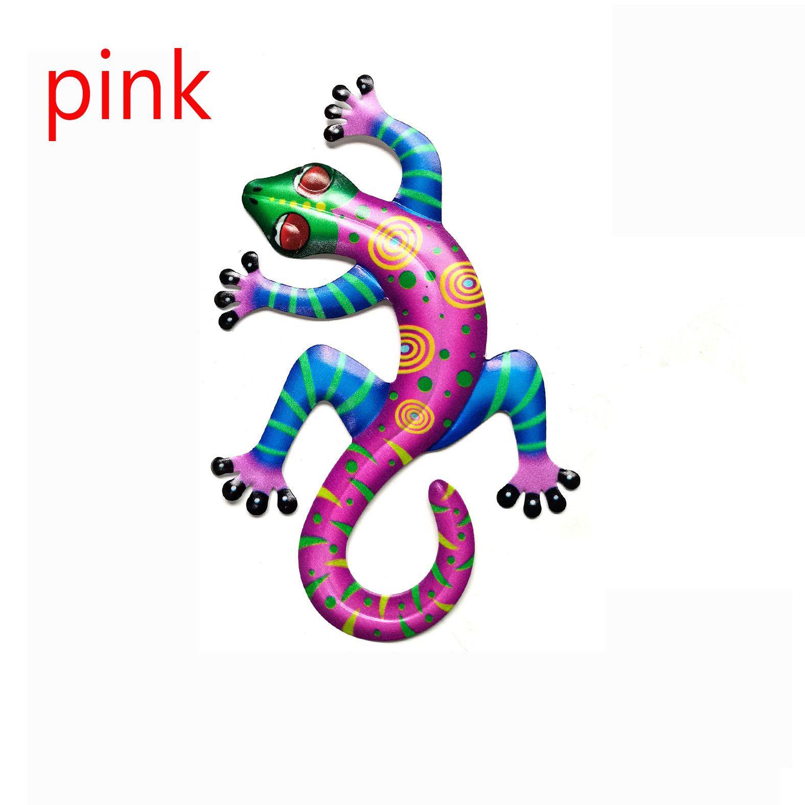 

Lizard Outdoor Home Sculptures Iron Art Decoration Metal Gecko Lizard Art Hanging Iron Art Gecko розовый