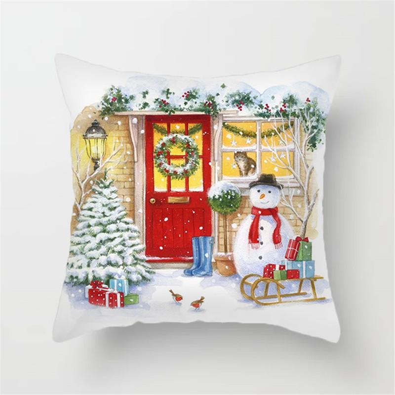 Christmas Pillow Cover New Cartoon Home Office Cushion Cover