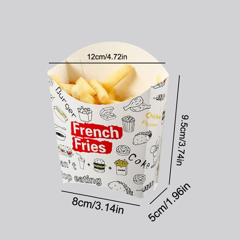50/100Pcs Disposable French Fries Box Food Fried Chicken Packaging Box Party Supplies Food For Kids Birthday Tray