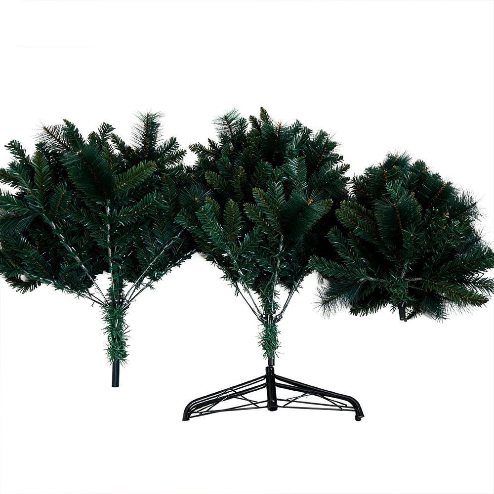 Árbol de Navidad Pop Up de 180cm 210cm 240cm Preiluminado Aguja de Pino y PVC Mixto Árbol Artificial con Base de Hierro Fácil Montaje Decoración Navideña