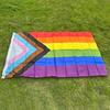 Rainbow Flag 150X90CM Banner 100D Polyester Grommets Lgbt Gay Rainbow Progress Pride Flag Decoration Peace