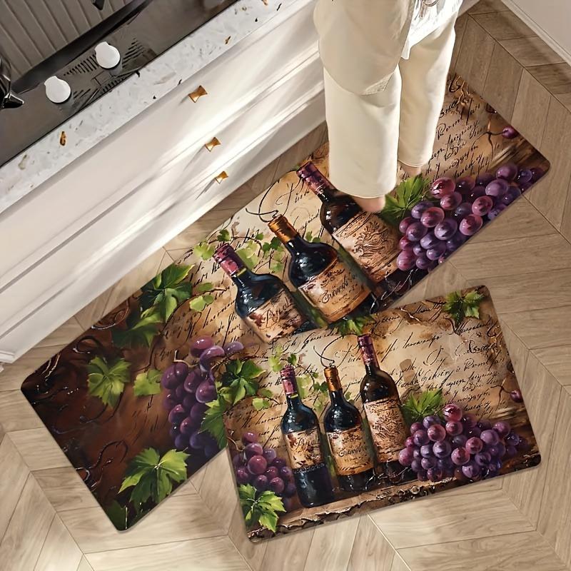 Aesthetic Wine Glass Area Rug, Soft Non-Slip Machine Washable Floor Mat for Kitchen Game Room Bedroom Living Room Home Decor