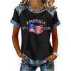 Womens Patriotic Shirts Casual Short Sleeve Top Patriotic Shirt for Women America Flag Print 4th of July T Shirts Women Tshirt