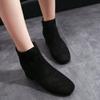 Ankle Boots Women Autumn New Square Head Suede Thick Heel Single Boots Low Barrel Mid Heel Side Zipper Solid Color Women Boots