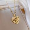 Love Leaves Light Luxury Banquet Wedding Necklace Women'S Versatile Collarbone Chain Titanium Steel Chain