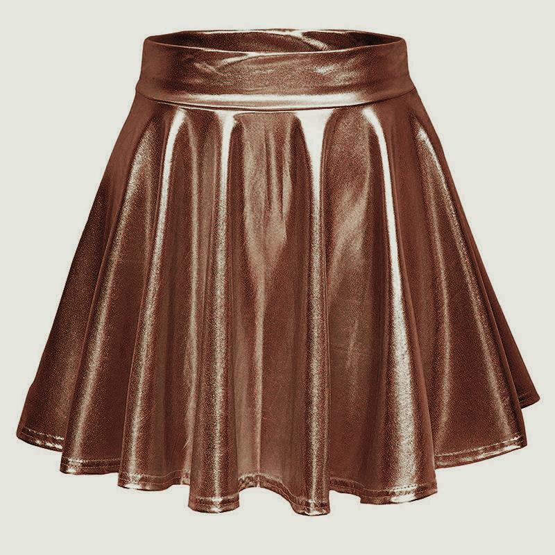 Women's Nightclub Performance Metal Pleated Skirt