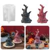 Creative Halloween Silicone Candle Mold Halloween Themed Silicone Candle Mold for DIY Scented Specter Stump Shape Candle
