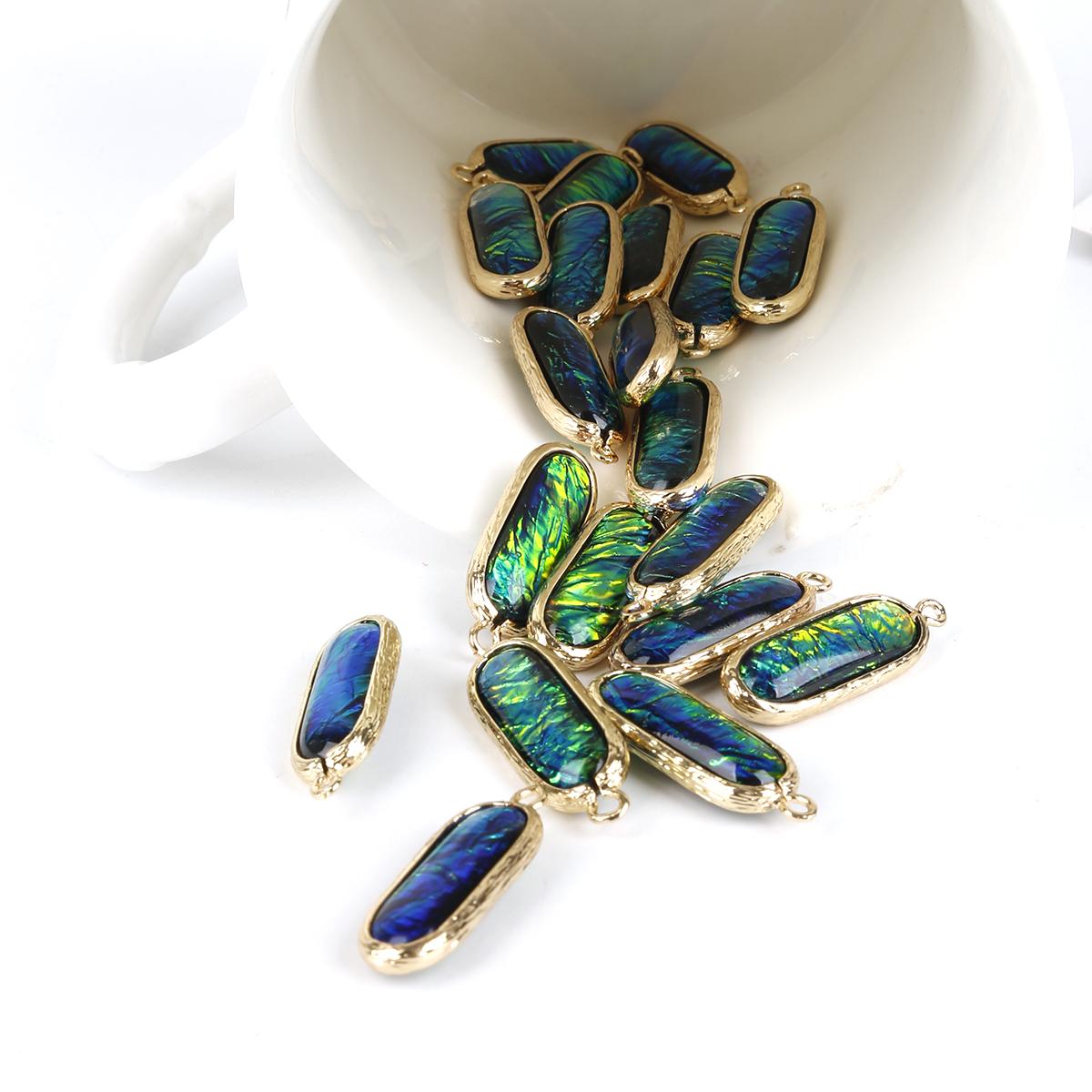 

2 шт. подвески из смолы овальные позолоченные подвески для изготовления ювелирных изделий серьги аксессуары браслет