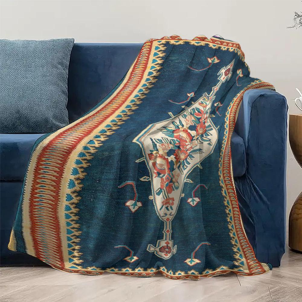 Turkish Vintage Kilim Rug Soft Plush Wool Area Rug Bohemian Home Decor Accent Blanket