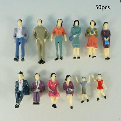 50Pcs Mini People Figures Dollhouse 1/36 Scale Gifts for Miniature Scenes Collection Painted