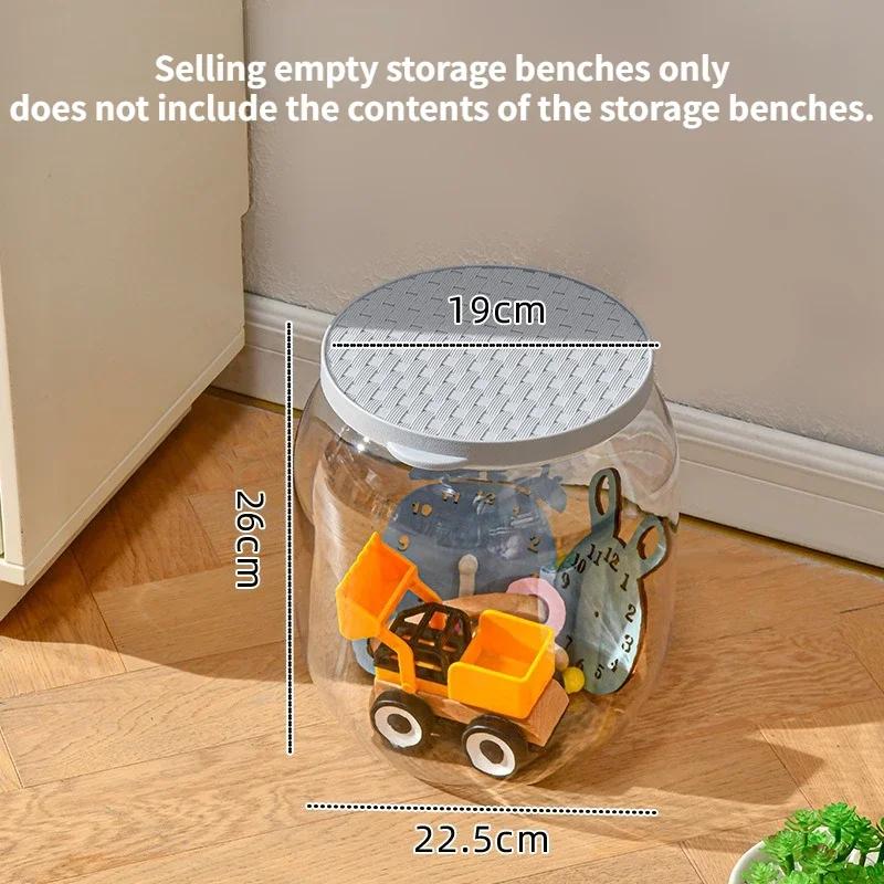 Children Chair Plush Toy Container Doll Box Basket Artifact Transparent Bucket Plastic Storage Stool