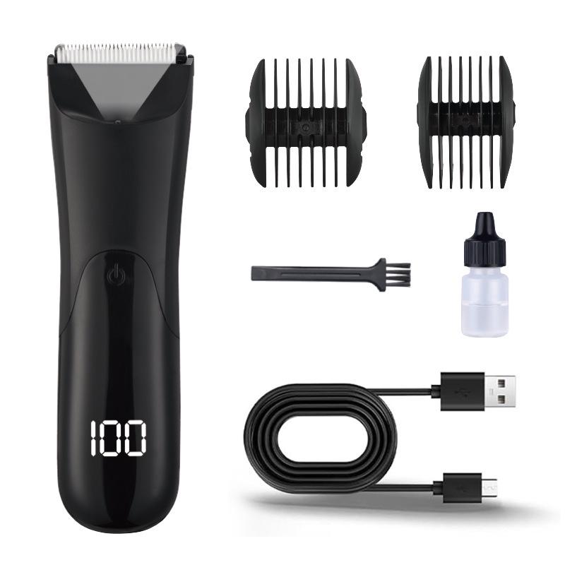 Rechargeable Electric Body Hair Trimmer with Digital Display