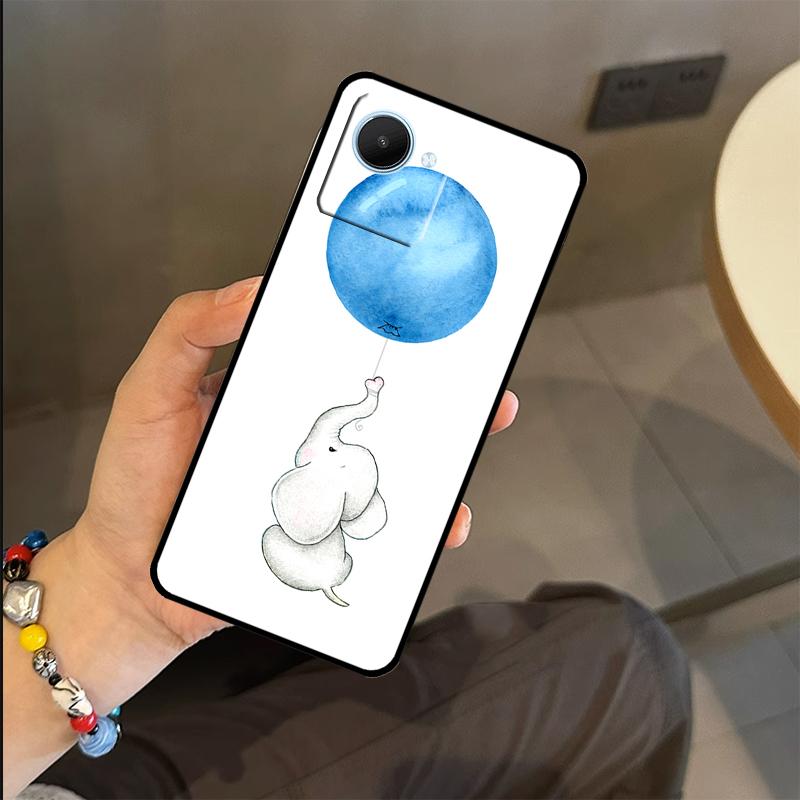 

Cute Elephant Case For Realme C71 C75 C55 C51 C53 C25 C63 C61 C65 C67 GT6 GT7 Pro 11 12 13 14 15 Pro Plus Realme C75 4G