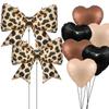 8 pièces Ballons en Film Imprimé Léopard Nœud Papillon Forme de Cœur Fête d'Anniversaire Célébrations d'Anniversaire Décoration de Mariage Accessoires Photo