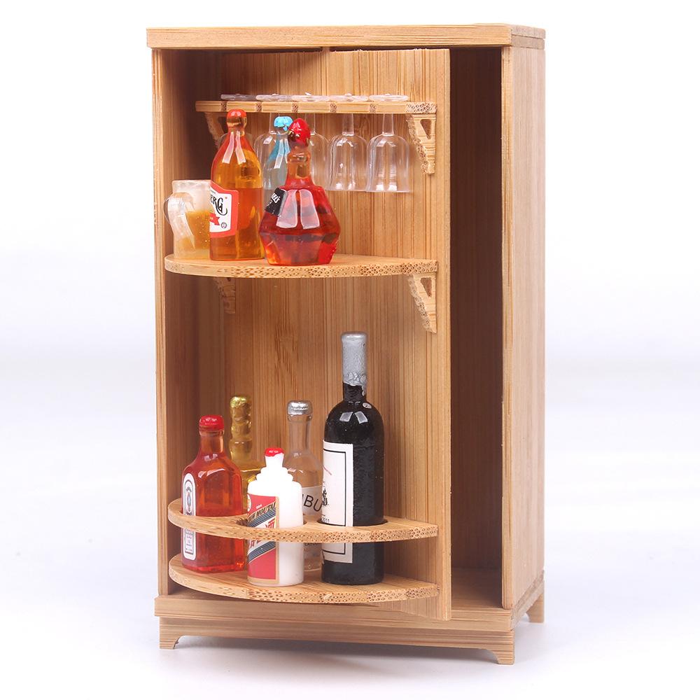 Mini Red Wine Room Doll House Decoration