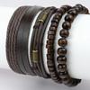 4-delat flerlagers handgjort läderarmbandsset: Retro och Mångsidig Design