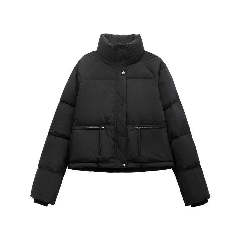 Dámská péřová bunda Stand Collar Zimní korejský styl Bílá kachní péřová lehký kabátek