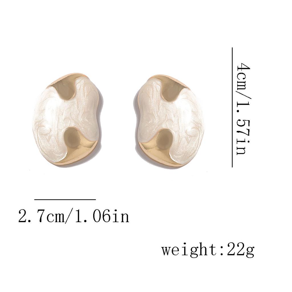 Simple and fashionable, bright-colored oil-dripping alloy stud earrings, geometric for daily commuting women