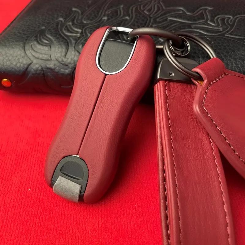 Leather Fob Remote Keys Case Key Cover Key Shell Replace For Porsche Boxster Cayman 911 Panamera Cayenne Macan