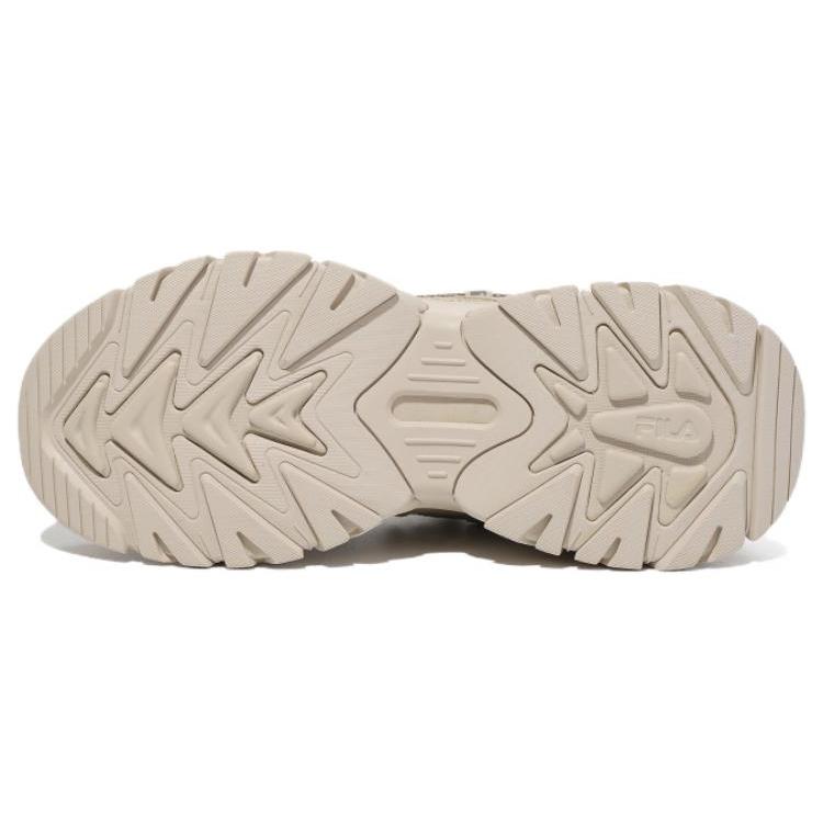 Fila Twine Patch Textile, Synthetic Leather Low Top Casual Shoes Unisex Beige Yellow Korean Style 1RM02263E_926