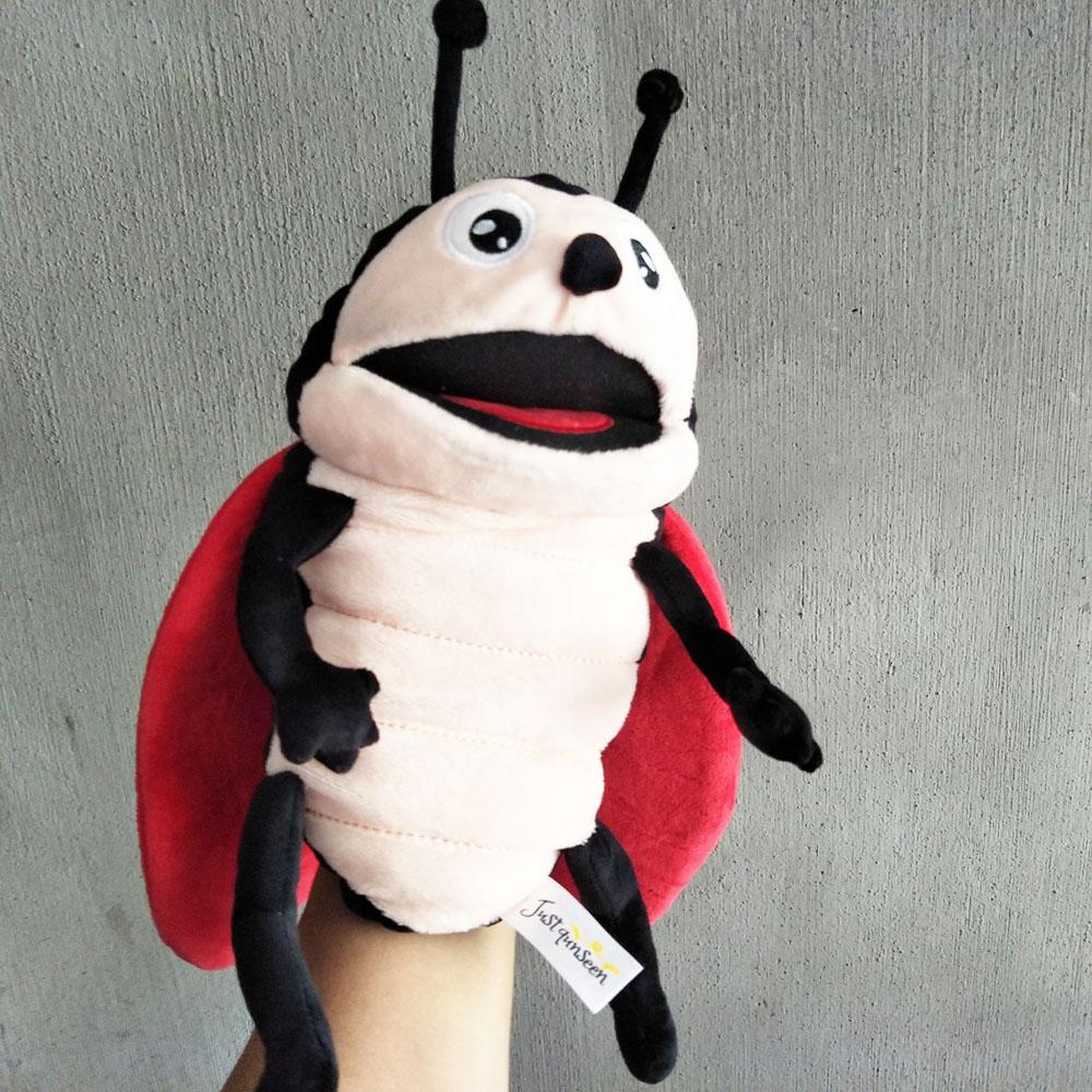 My Extreme Outdoor Activities Unisex High Quality Cartoon Hand Puppet Plush Toy Ladybug Mouth Move