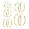 Rhinestone Gold & Silver Earrings - Fashionable, Light Luxury Hoops for Women, European & American Commuting Style.