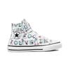 Converse Chuck Taylor All Star Easy-On Personalized Letter Print High Top Kids Canvas Shoes Kids Sneakers White Blue 372940C