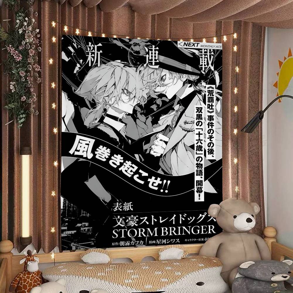 Anime Bungo Stray Dogs Cartoon Tapestry Home Decoration Hippie Bohemian Decoration Divination Home Decor