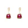 Classic Trend Red Gem Earrings for Women Long-style Copper Plated Rose Gold Vintage Fine Earings Zircon Copper Plated Rose Gold