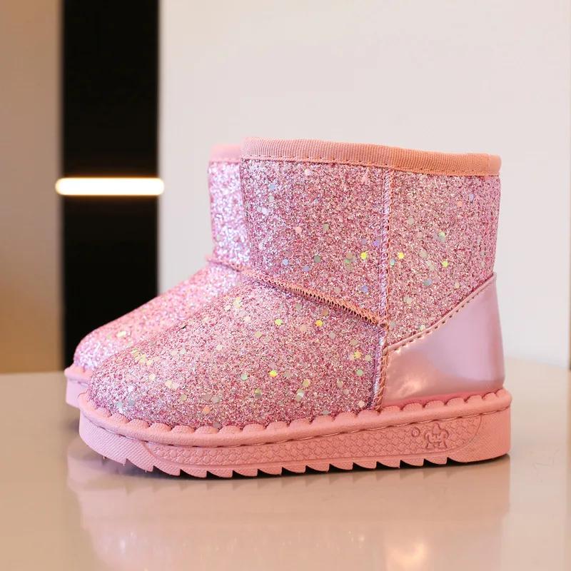 

Botas Kid Shoes Kid Snow Boots New Platform Princess Cotton Shoes with Plush Boy Ankle Boots Warm Girl Short Boots Kid Boots 30-insole18cm
