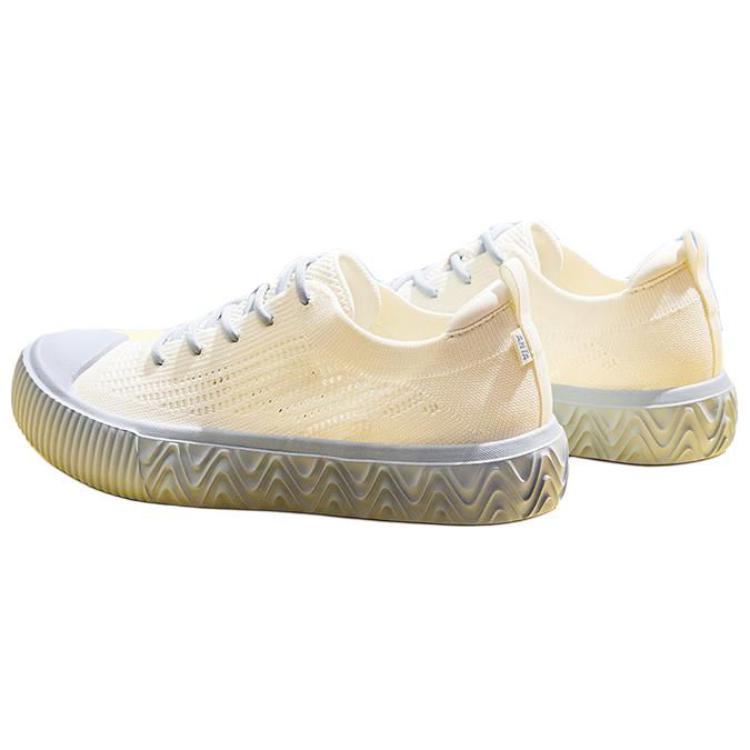 Anta Flyknit Comfortable Mesh Durable Breathable Low-Top Sneakers Women Sneakers White Blue 122428014-2