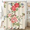 Vintage Floral Bath Shower Curtain Home Decor Waterproof Fabric Printing Modern Design Bathroom Decoration 180Cm High Quality Cu